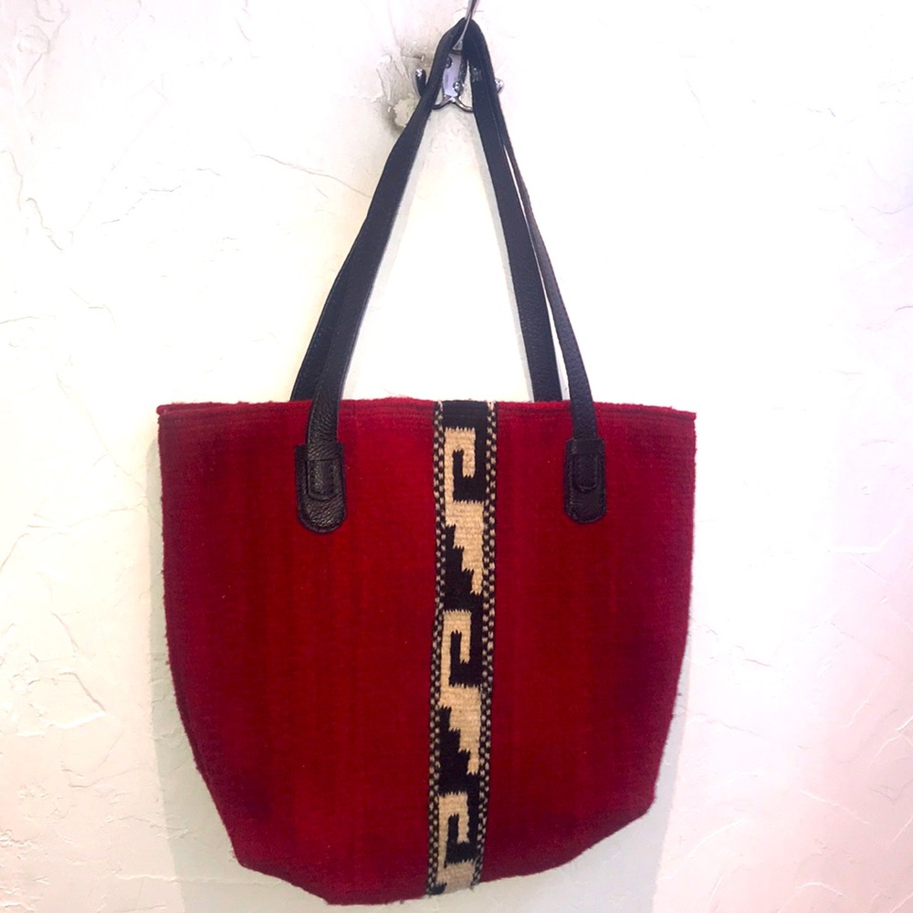 Red Mexican Blanket Purse
